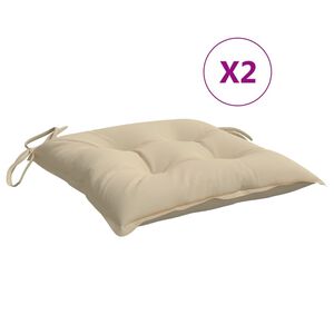vidaXL Cojines de silla de jard&iacute;n 2 uds tela Oxford beige 40x40x7 cm