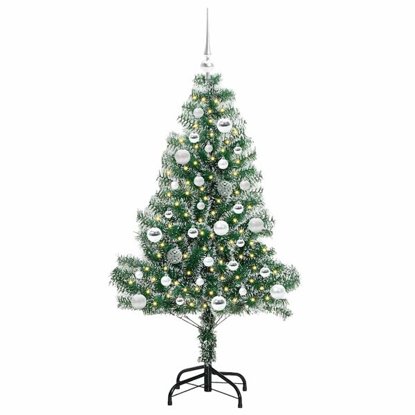 vidaXL &Aacute;rbol de Navidad Artificial Nevado con Luz LED Verde y 150 cm