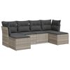 vidaXL Set de sof&aacute;s de jard&iacute;n 6 pzas y cojines rat&aacute;n sint&eacute;tico gris