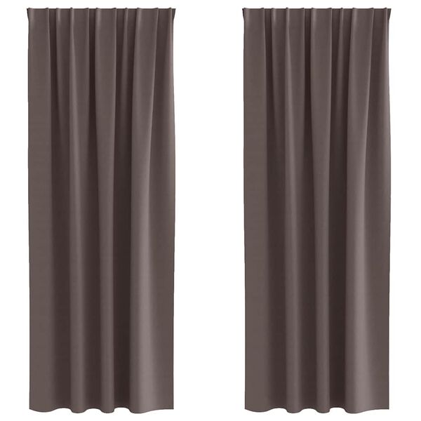 vidaXL Cortinas Opacas con Anillas 2 pcs Marr&oacute;n Oscuro 225 x 140 cm