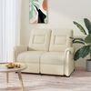 vidaXL Sillón reclinable de masaje de 2 plazas cuero sintético crema