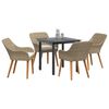 vidaXL Conjunto de Comedor de Jard&iacute;n 5 pcs Beige rat&aacute;n sint&eacute;tico