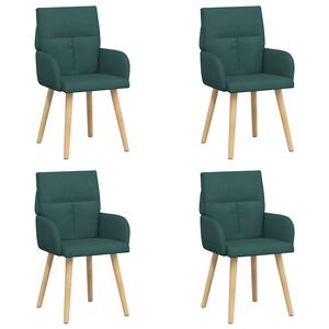 vidaXL Sillas de comedor 4 uds. Tela Verde oscuro 60 x 56 x 96 cm