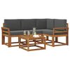 vidaXL Conjunto de sof&aacute;s de exterior 5 pcs Natural y Antracita