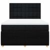 vidaXL Cama box spring con colch&oacute;n tela negro 140x200 cm