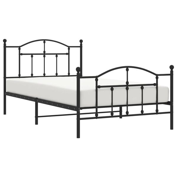 vidaXL Estructura cama sin colchón con estribo metal negro 107x203 cm