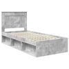 vidaXL Estructura de cama con cabecera Gris concreto 75 x 190 cm