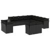 vidaXL Set de sof&aacute;s de jard&iacute;n y cojines 13 pzas rat&aacute;n sint&eacute;tico negro