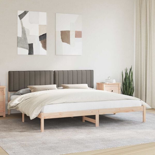 vidaXL Estructura de Cama con Cabecera Tapizada Taup&eacute; 200 x 200 cm
