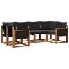 vidaXL Conjunto de sof&aacute;s de exterior con coj&iacute;n 6 pcs Natural y negro
