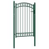 vidaXL Puerta de valla Emmen con arco superior de acero, 100x106 cm, verde