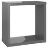 vidaXL Estantes cubo de pared 6 unidades gris brillo 30x15x30 cm