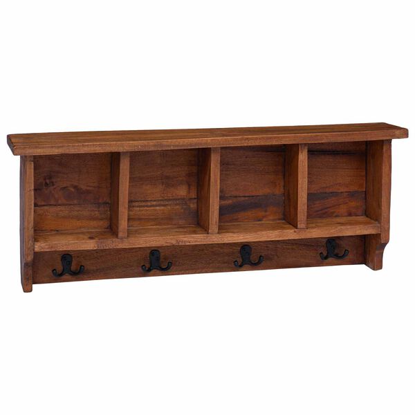 vidaXL Percha Marr&oacute;n 70 x 11 x 27 cm Madera de Caoba S&oacute;lida
