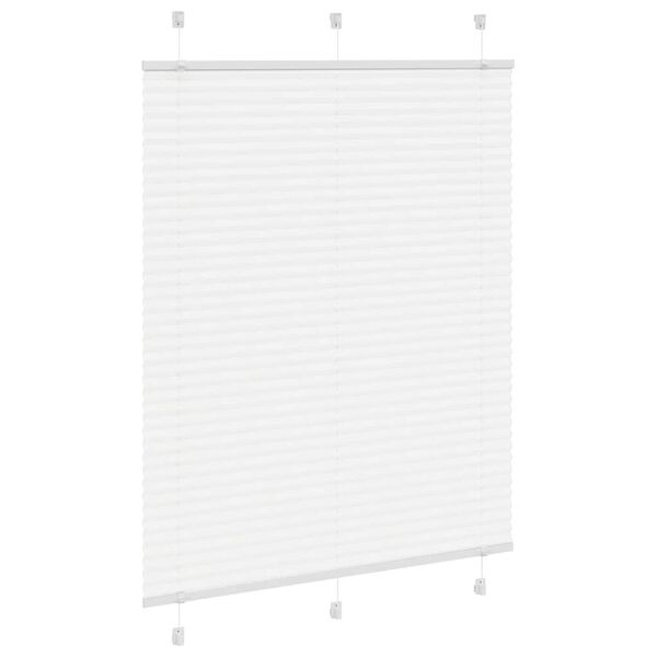 vidaXL Estor Plisado blanco 105x100 cm Tela Ancho 104,4 cm Poli&eacute;ster