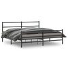 vidaXL Estructura cama sin colch&oacute;n con estribo metal negro 200x200 cm