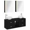 vidaXL Juego de muebles de ba&ntilde;o 5 pcs Roble Negro