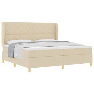 vidaXL Cama con Somier y Colch&oacute;n Gris Oscuro 90x190 cm de Tela Crema