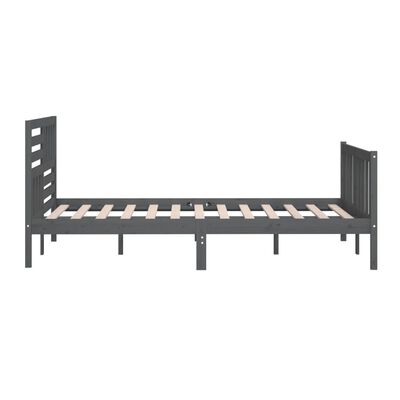 vidaXL Estructura de cama de madera maciza gris 180x200 cm