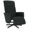 vidaXL Sill&oacute;n reclinable con reposapi&eacute;s cuero sint&eacute;tico negro
