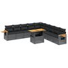 vidaXL Set de sof&aacute;s de jard&iacute;n 11 pzas y cojines rat&aacute;n sint&eacute;tico negro