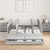 vidaXL Cama con almacenamiento Gris Sonoma 150 cm Madera contrachapada