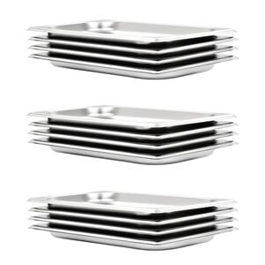 vidaXL Bandejas Gastronorm 12 unidades GN 1/3 20 mm acero inoxidable
