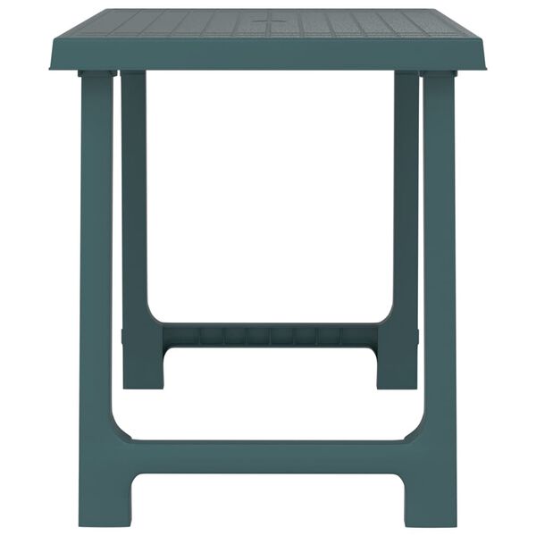 vidaXL Mesa de camping con aspecto de madera PP verde 79x56x64 cm