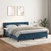 vidaXL Cama box spring con colch&oacute;n terciopelo azul oscuro 160x200 cm