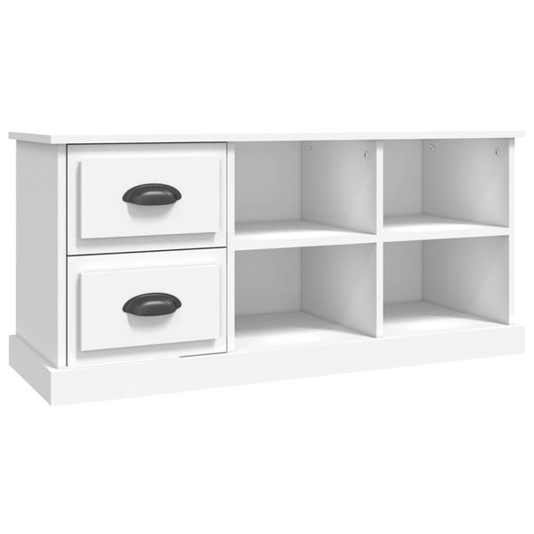 vidaXL Mueble para TV madera contrachapada blanco 102x35,5x47,5 cm