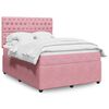 vidaXL Cama box spring con colch&oacute;n terciopelo rosa 140x200 cm