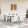 vidaXL Conjunto de Comedor de Jardín 5 pcs Blanco Ratan Polt