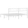 vidaXL Estructura cama sin colch&oacute;n con cabecero metal blanco 200x200cm