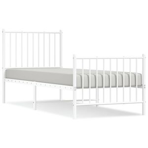 vidaXL Estructura cama sin colch&oacute;n con estribo metal blanco 75x190 cm