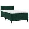vidaXL Cama box spring con colch&oacute;n terciopelo verde oscuro 90x200 cm