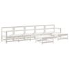 vidaXL Juego de muebles de jard&iacute;n 7 pzas madera maciza de pino blanco