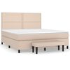 vidaXL Cama box spring con colch&oacute;n cuero sint&eacute;tico capuchino 180x200cm