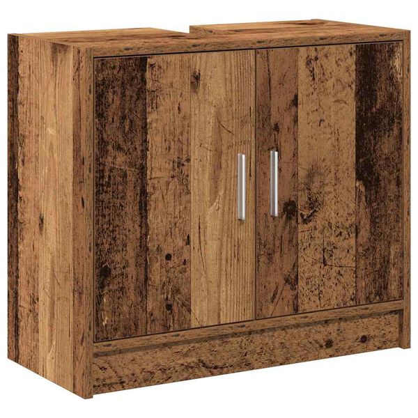 vidaXL Gabinete de Ba&ntilde;o con puerta Madera Vieja 63 x 29 x 55 cm