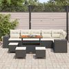 vidaXL Conjunto de sof&aacute; de jard&iacute;n 10 pcs Negro rat&aacute;n sint&eacute;tico