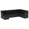 vidaXL Set de sof&aacute;s de jard&iacute;n 8 piezas y cojines rat&aacute;n sint&eacute;tico negro