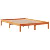 vidaXL Cama con estantería sin colchón madera maciza marrón 140x200 cm
