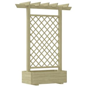 vidaXL P&eacute;rgola con jardinera de madera 162x56x204 cm