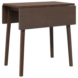 vidaXL Mesa de comedor de madera maciza de caucho marr&oacute;n