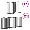 vidaXL Puerta para perros plegable 9 paneles madera &aacute;lamo negra 450 cm