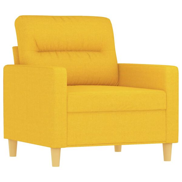 vidaXL Sill&oacute;n con taburete tela amarillo claro 60 cm