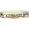 vidaXL Conjunto de sof&aacute;s de exterior con coj&iacute;n 6 pcs Natural y Crema