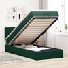 vidaXL Estructura de cama otomana con colch&oacute;n terciopelo verde oscuro