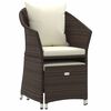 vidaXL Set muebles de jardín 2 piezas y cojines ratán sintético marrón