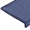 vidaXL Alfombrillas para escaleras 15 unidades 65x21x4 cm Azul Borde Rectangular