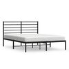 vidaXL Estructura cama sin colch&oacute;n con cabecero metal negro 150x200 cm