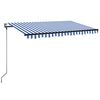 vidaXL Toldo retr&aacute;ctil Azul y Blanco 300 x 250 cm Poli&eacute;ster